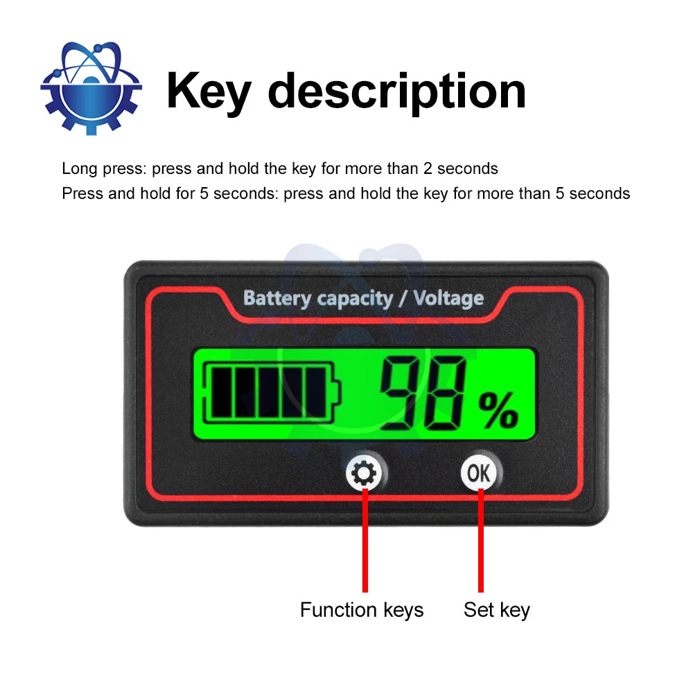 9-120V 12V 24V 48V Battery Capacity Monitor Indicator Car Motorcycle Digital Power Percentage VoltmeterVoltage Tester Meter Tool