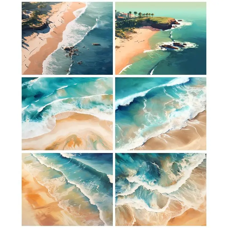 

GATYZTORY Ocean Beach Paint By Numbers Handicrafts Pictures By Numbers Seascape Canvas Painting Coloring By Numbers For Adults G