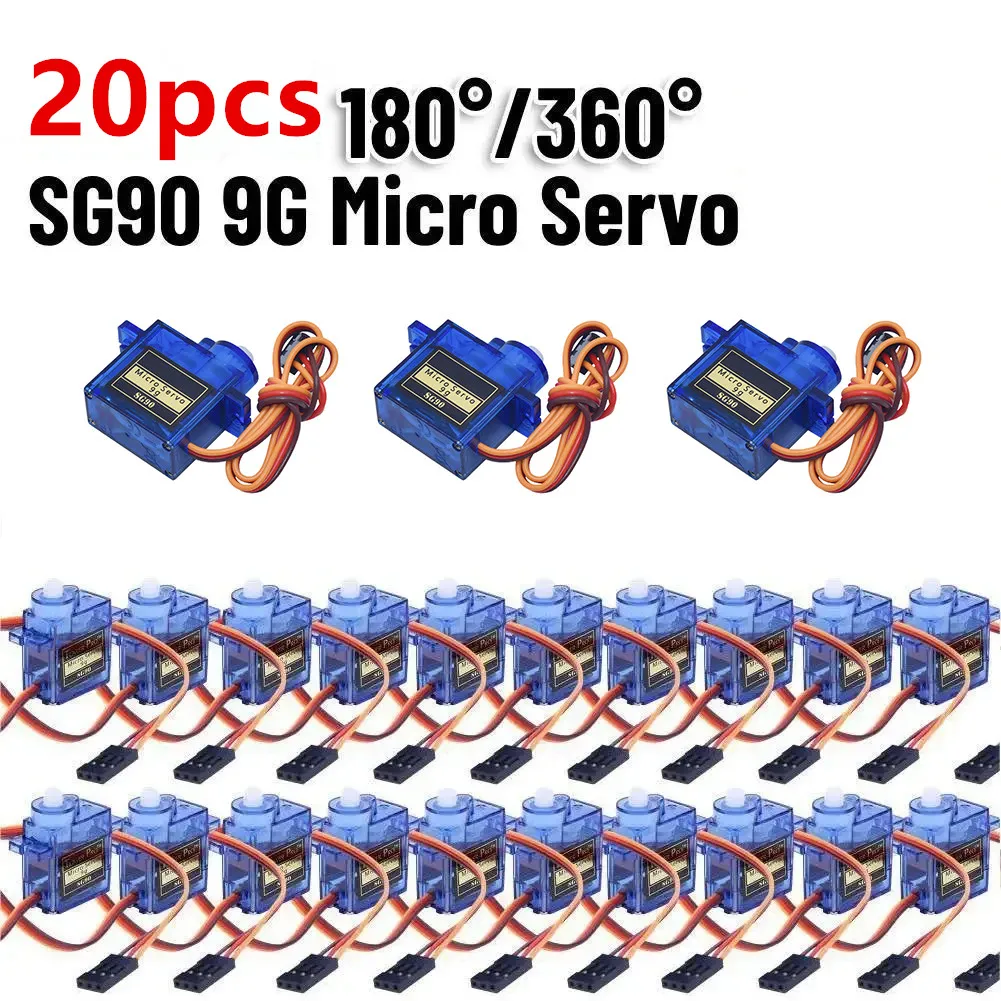 20pcs SG90 9G Micro Servo For RC Planes Fixed Wing Aircraft Model Telecontrol Aircraft Toy Mini Servo Motor 450 Helicopter