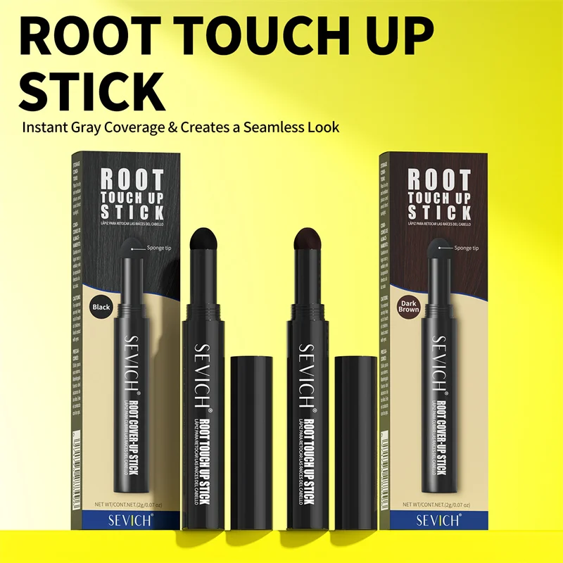 

SEVICH Waterproof Hairline & Root Concealer Pen 2g Instant Grey Hair Coverage Natural Hair Filling Hairline Shadow Powder Stick