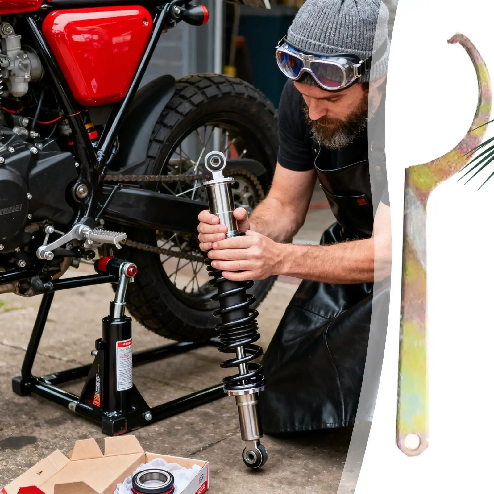 Coilover Spanner Wrench C-Shape Anti-Slip Hand Tools Motorcycle Shock Absorber Spanner Wrenches For Motorbike ATV Bike Car
