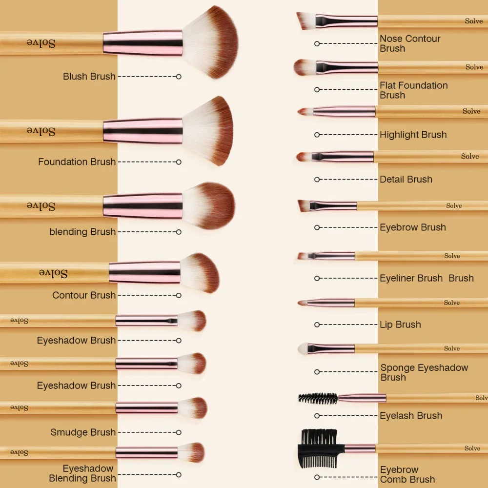 18pcs Makeup Brushes Set Professional Cosmetic Powder Eye Shadow Foundation Blush Blending Concealer Beauty Make Up Tool Brush