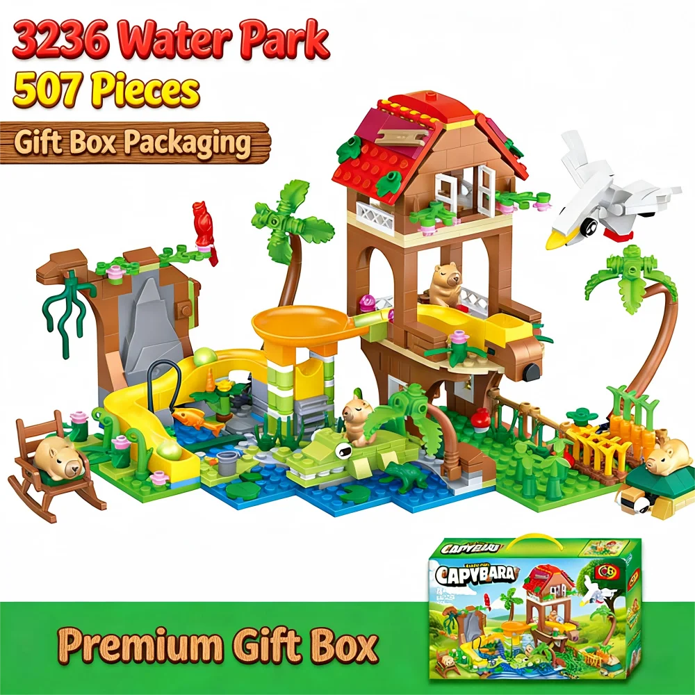 魅力的なカピバラのアクセサリー 積み木、面白い動物のシーンモデル、デスクディスプレイ用、大人やコレクターへのクリエイティブなギフト