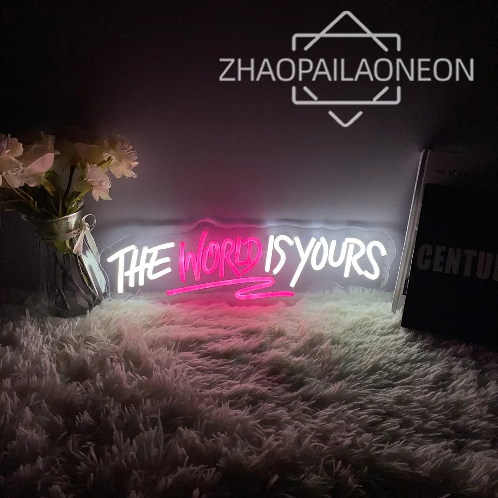 The World is Yours Neon Led Sign Room Bedroom Decor LED Lamp Light Signs Party Wedding Decoration Bar Coffee Shop LED Lamp USB