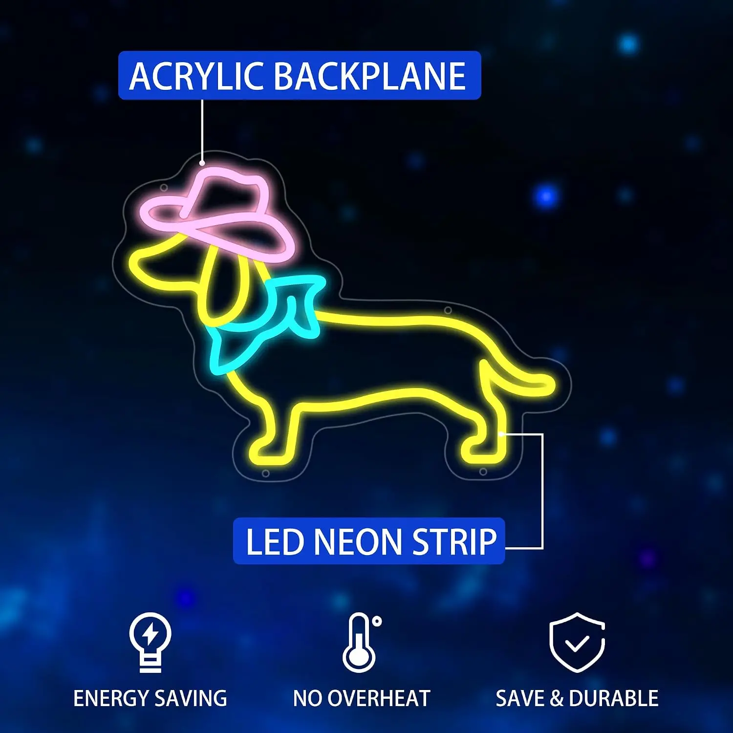 Dachshund Dog  Art LED Neon Sign USB Wall Light For Pet Shop Western Style Bar Bedroom Farmhouse Funny Aesthetic Decor Gift