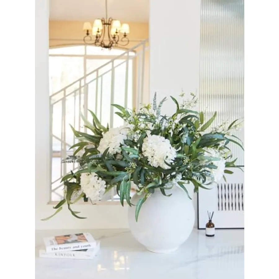 

Artificial Flowers with Greenery Stems Faux Plants Indoor Branches for Tall Vase Ultra-Realistic, 13 Pcs Wedding Centerpieces,