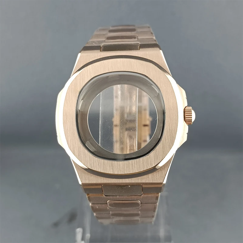 41mm rose gold and silver black case fit NH series 35 36 38 movement 10bar waterproof 316L stainless steel strap case parts