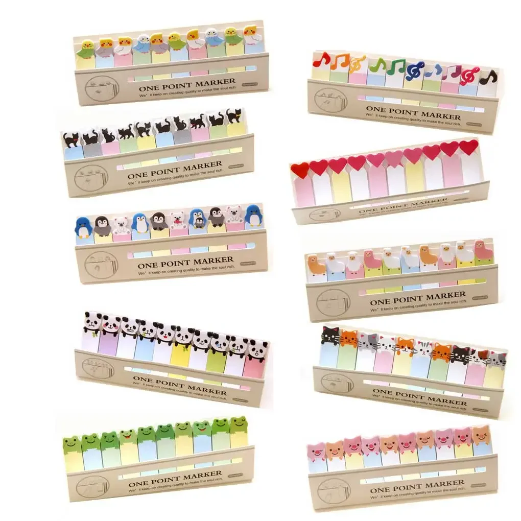 1 Pcs Korea Stationery Mini Memo Pad Kawaii Cartoon Animal Memo Sheets Sticky Notes Planner Stickers School Office Supplies