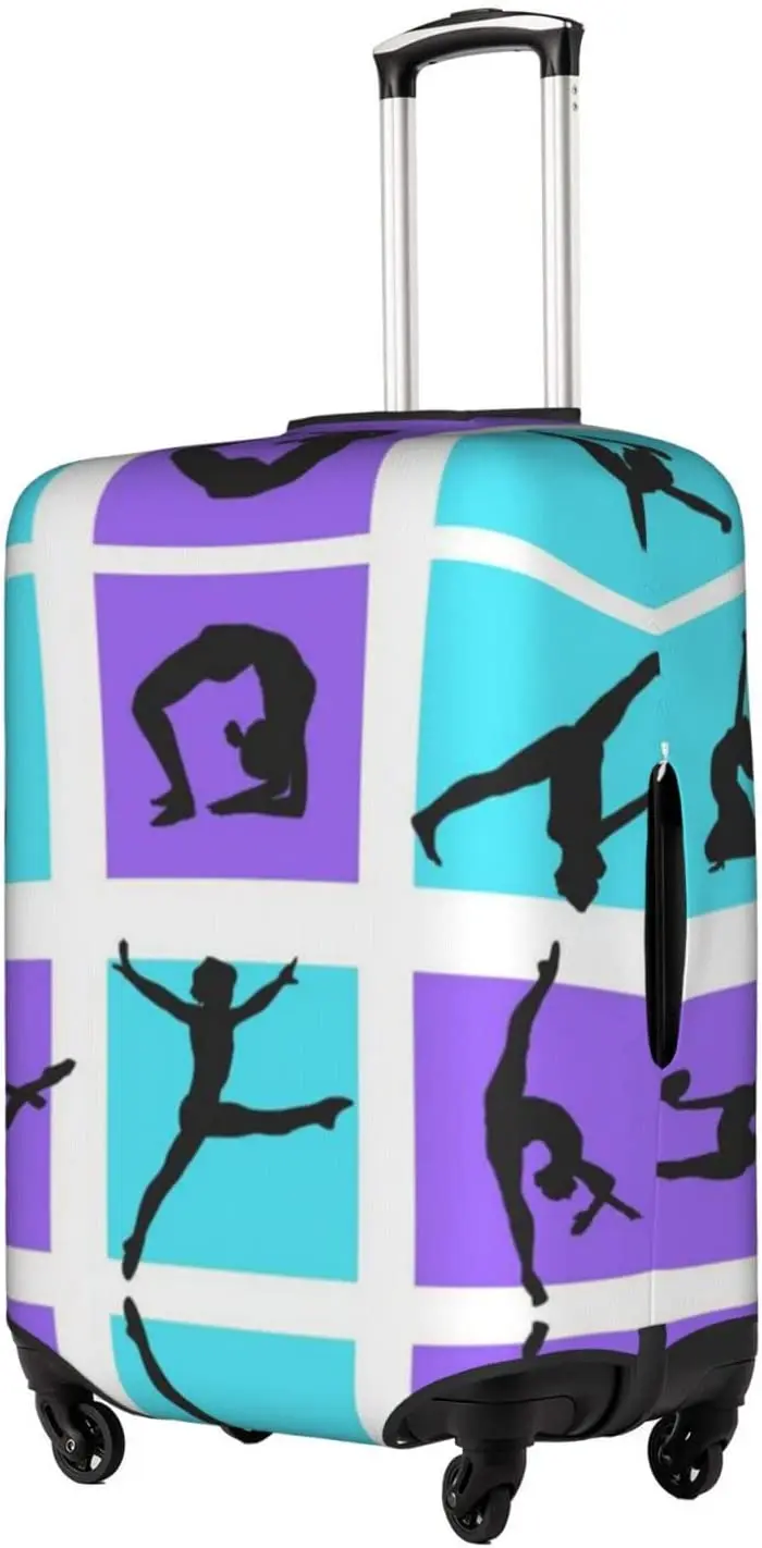 Gymnastics Game Printed Luggage Cover, Elastic Protection Suitcase Trolley Washable Cover