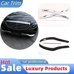 For Mercedes Benz E Class W213 2016-2019 Chrome ABS Front Bumper Plate Spoiler Spoilers Decorative Cover Trim Accessories