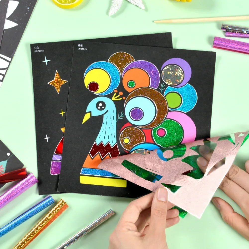 DIY dibujos animados pintura de transferencia mágica manualidades para niños arte y manualidades juguetes niños creativo educativo aprendizaje dibujo juguete