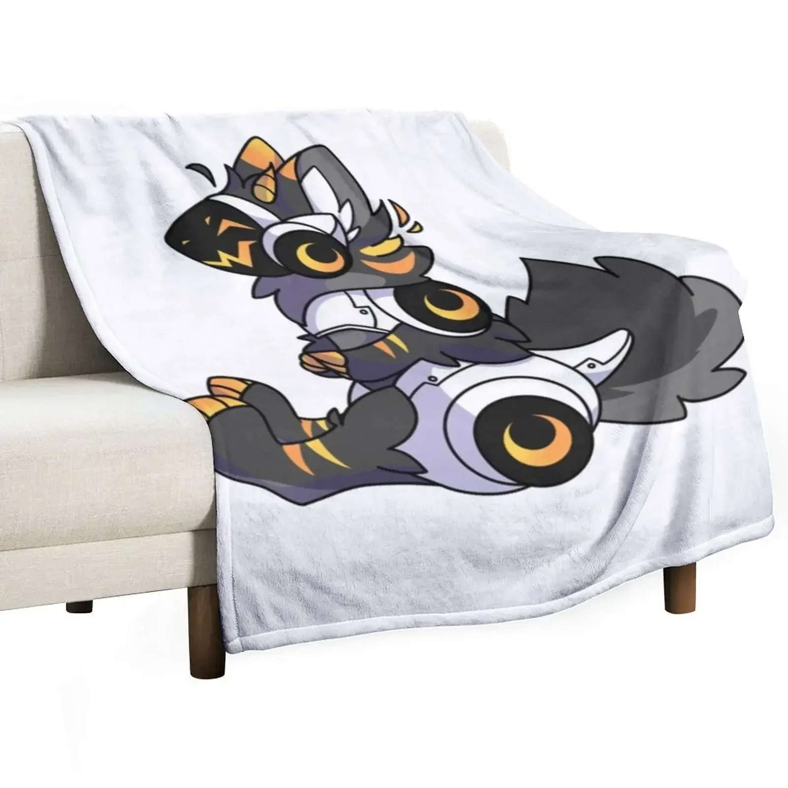 Lemondrop the Protogen Throw Blanket funny gift wednesday cosplay anime Blankets