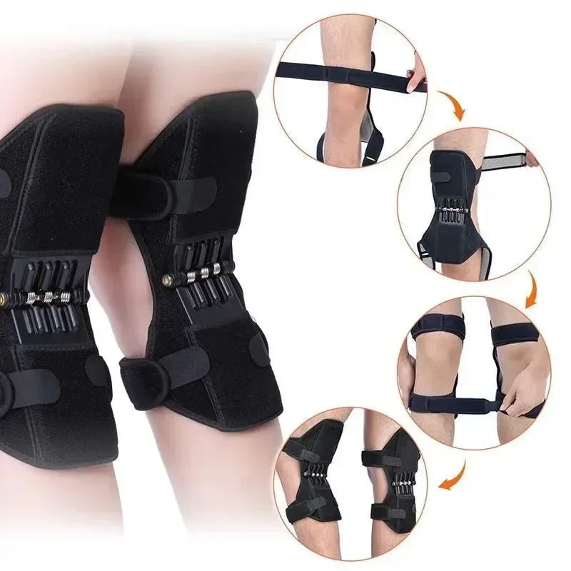 2pcs Knee Protection Booster Power Support Knee Pads Powerful Rebound Spring Force Sports Reduces Soreness Cold Leg Protection