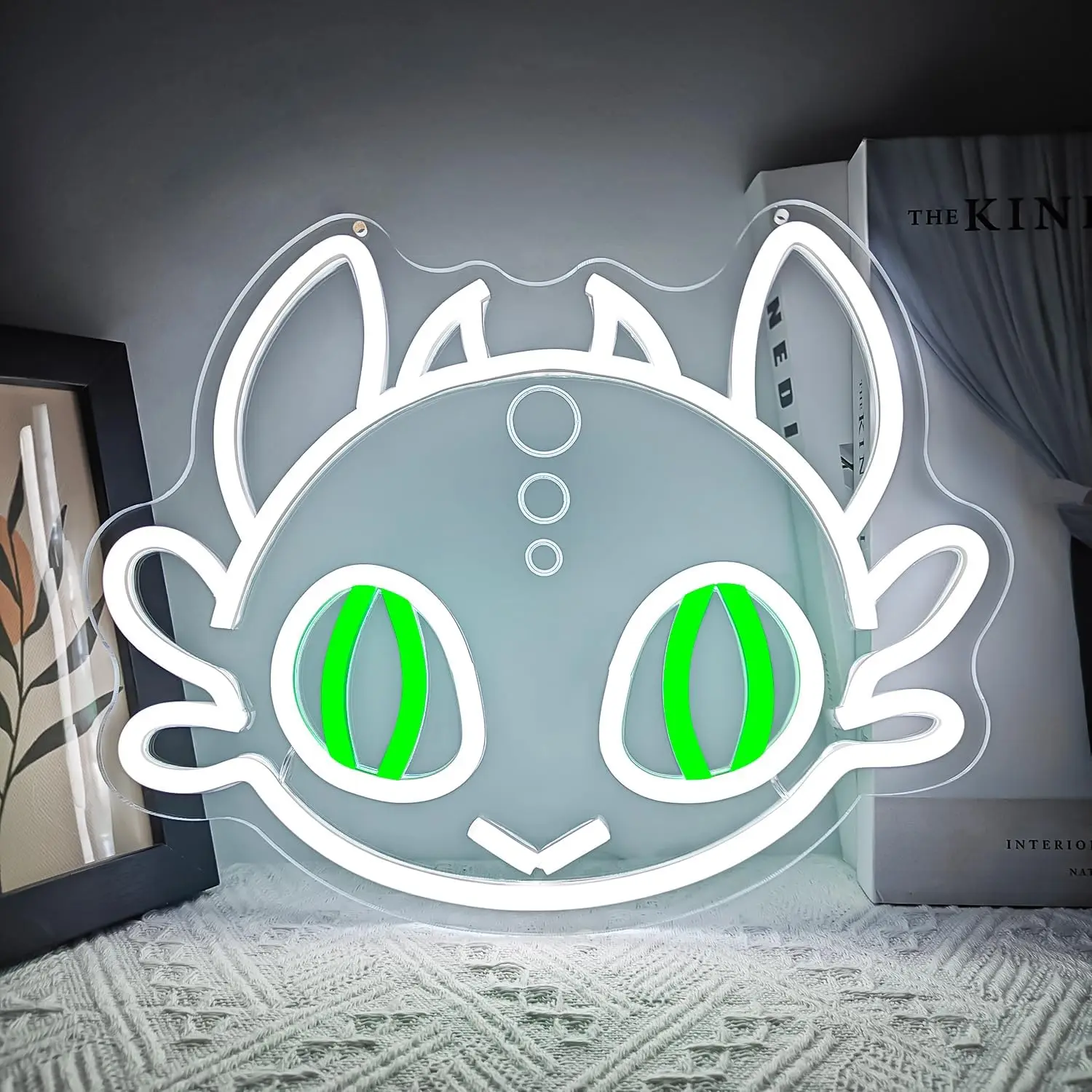 

Мультяшная неоновая вывеска с USB регулируемой яркостью, светодиодный неоновый свет для спальни, игровой комнаты, гостиной, украшения дома, подарки для любителей фильмов Дракона