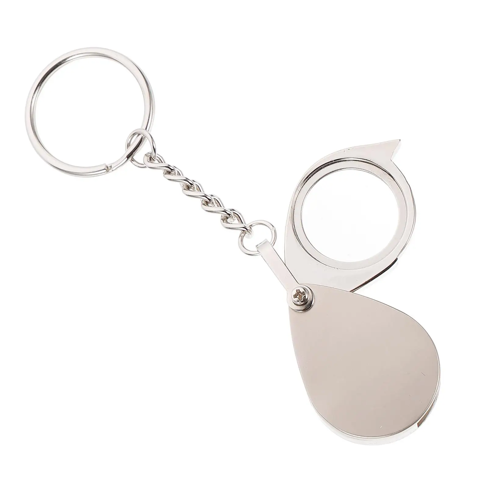 

Magnifier Keychain High Quality Metal Mini Foldable Portable Jewelry Loupe Keyrings Sliding Case for Coins Stamps Antiques Gifts