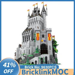 9630pcs European Medieval Street View Lion Knights' High Tower model creative ideas Retro childToy BirthdayGift blocks MOC-10305