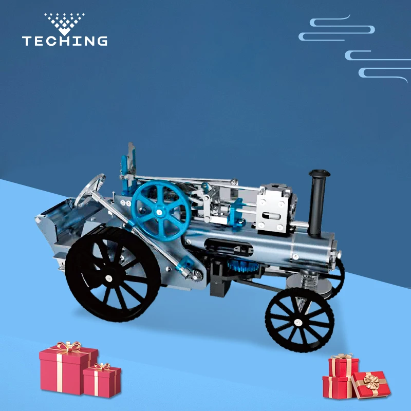 

Stainless Steel TECHING Simulation Electric Steam Car DIY Vehicles Model Kits for Boys Gifts TH22207