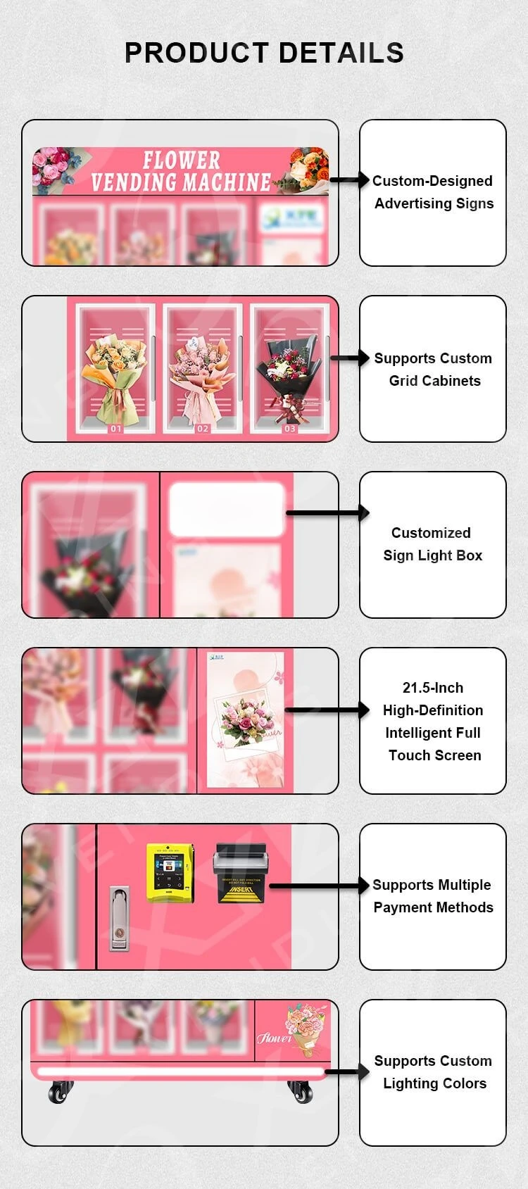 24h Fresh Floral Cooler Flower Vending Frizer Automatic Flower Vending Machine