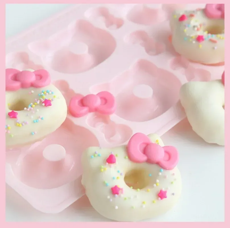 Sanrio Hello Kitty Donuts Candy Silicone Molds Cake Decoration Sugar Art Chocolate Baking Tools Kitchen Supplies Accessories