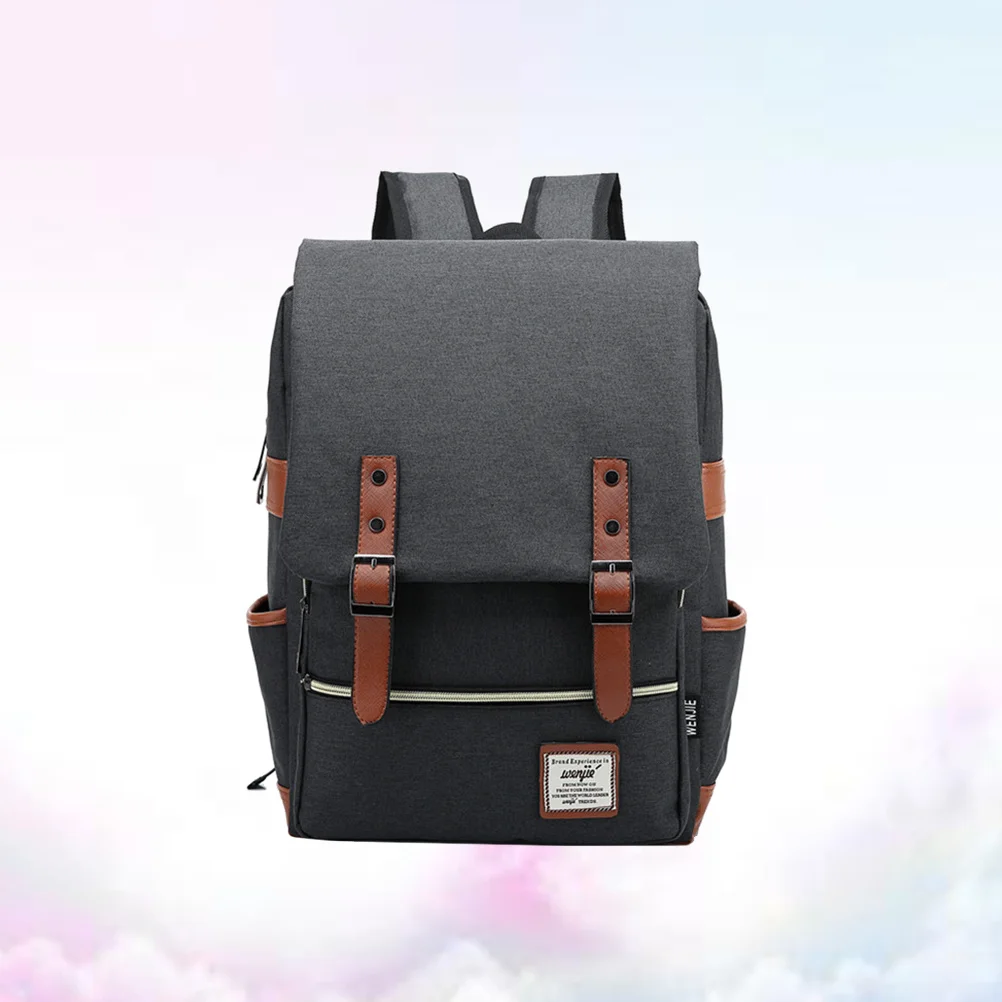 Sac à dos de voyage en toile Vintage, grande capacité, multi-poches, randonnée, Camping, plein air, pour hommes et femmes, noir