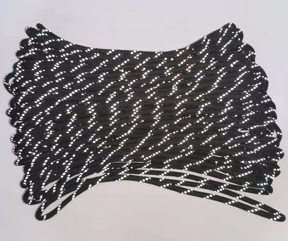 4mm Reflective Paracord Length 5/10/20/30M,7 Strand Paracord Rope,Camping Tent Survival Bracelet Tactical Parachute Cord Fishing
