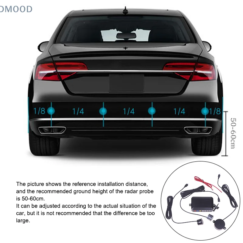 Kit Sensor Parkir Mobil 12V 22mm Universal 4 Sensor Buzzer Radar Mundur Peringatan Suara Indikator Sistem Probe