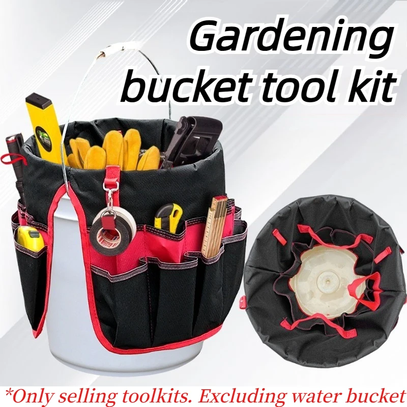 Hardware Tool Bag for Bucket Garden Electrician Tools Organizer Portable Multifunctional Toolkit Oxford Cloth Tool Storage Bag