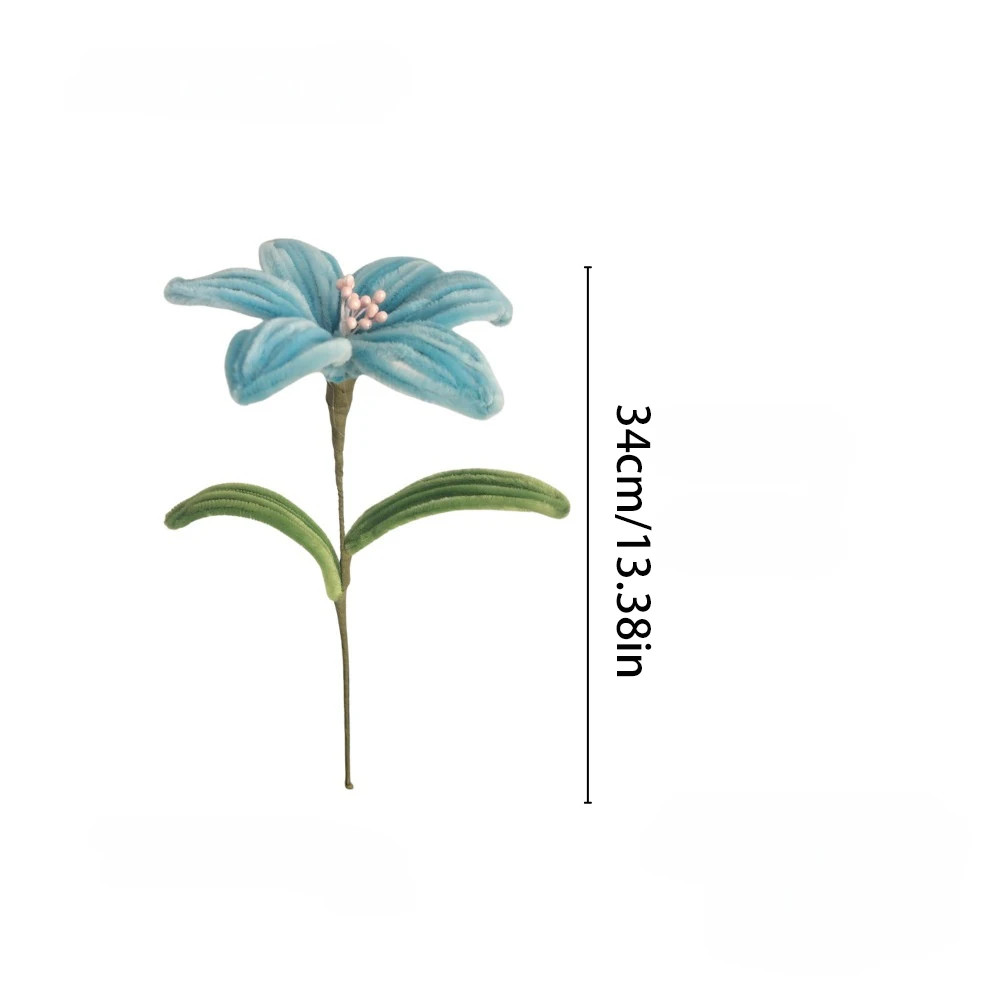 5Pcs Lily DIY Artificial Flower Chenille Stem Fluffy Wire Pipe Cleaners Twist Stick Children Educational Toys Creative Handcraft