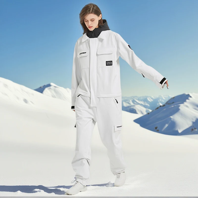 جديد الشتاء قطعة واحدة بدلة التزلج الرجال يندبروف مقاوم للماء الدافئة تنفس الثلوج ملابس النساء في الهواء الطلق ملابس رياضية غير رسمية للتزلج #1