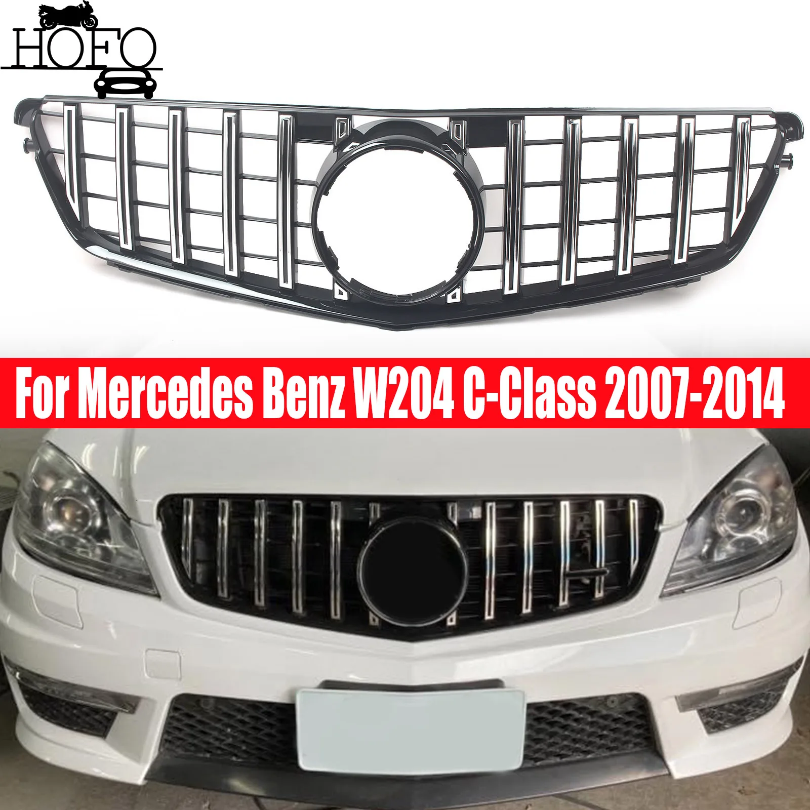 

Front Grille Centre Bumper Racing Grill Auto Accessories For Mercedes Benz W204 C-Class 2007 2008 2009 2010 2011 2012 2013 2014
