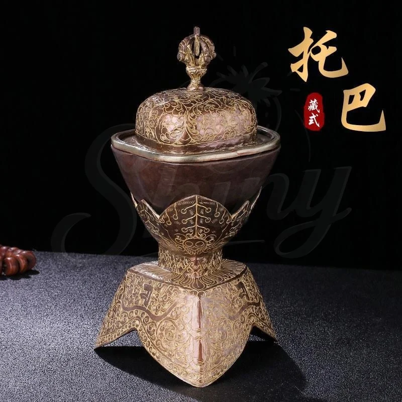 

14cm Brown Nepal Toba Bowl Tibetan Altars Furnishing Toba Tantric Copper Handicraft Buddhist Religious Item Collection