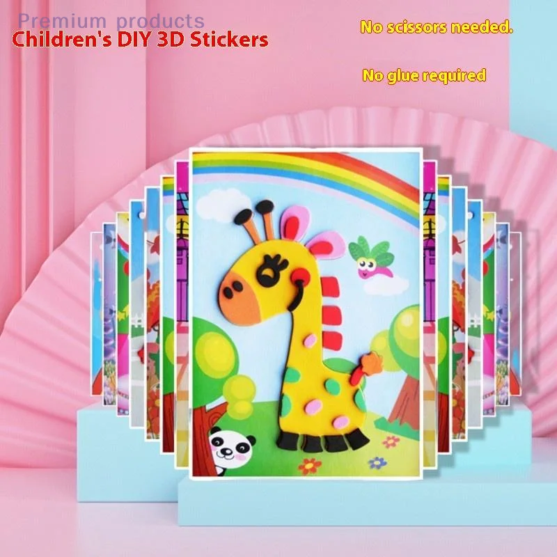 10/20Pcs 3D 입체 붙여 넣기 그림 DIY 만화 동물 퍼즐 어린이를위한 멀티 패턴 스타일 장난감 3D EVA 폼 스티커 선물
