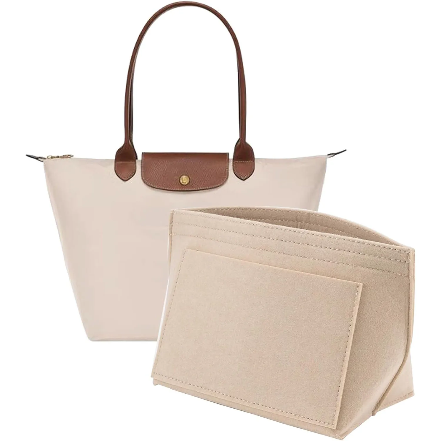 NEW Felt Insert Bag For Longchamp Handbag Liner Bag Felt Cloth Makeup Bag Support Travel Portable Insert Purse Organizer