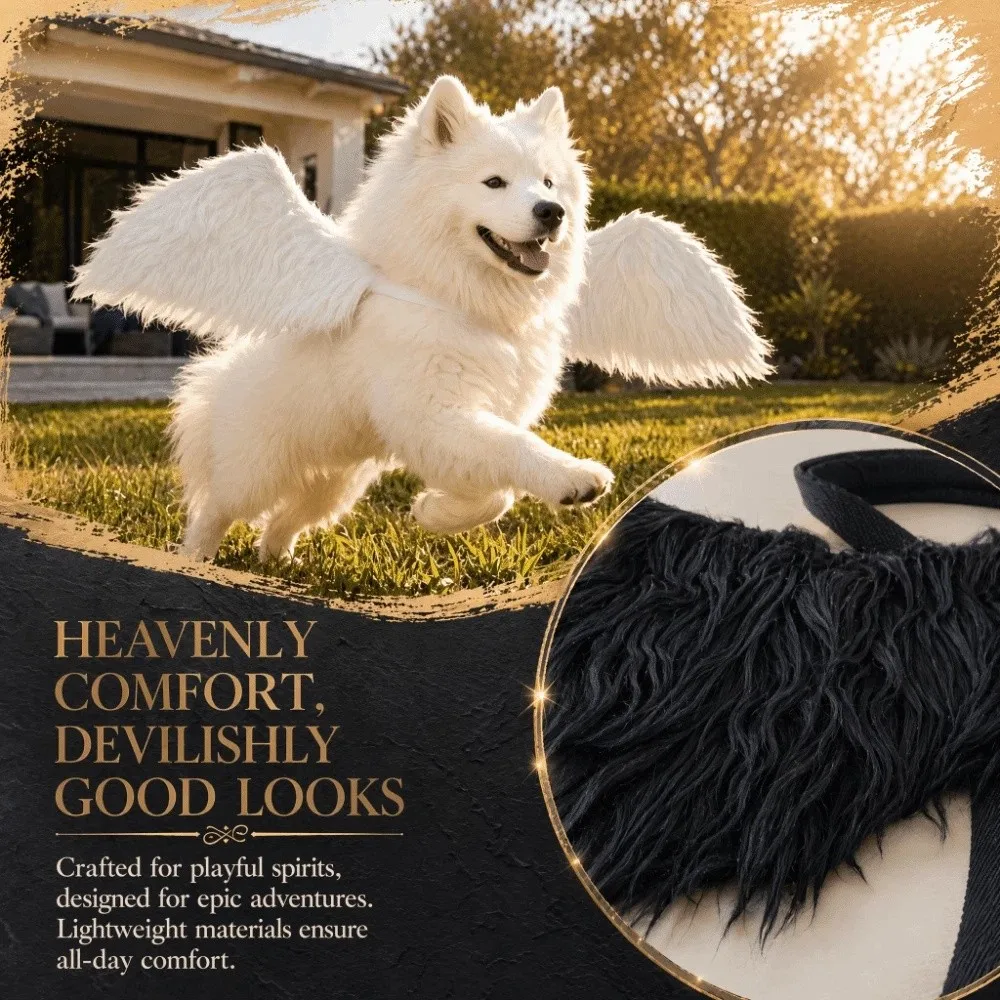 Creative Adjustable Dog Wings Cute Role Playing Cat Wings Demon Black Soft Pet Costumes Halloween Party