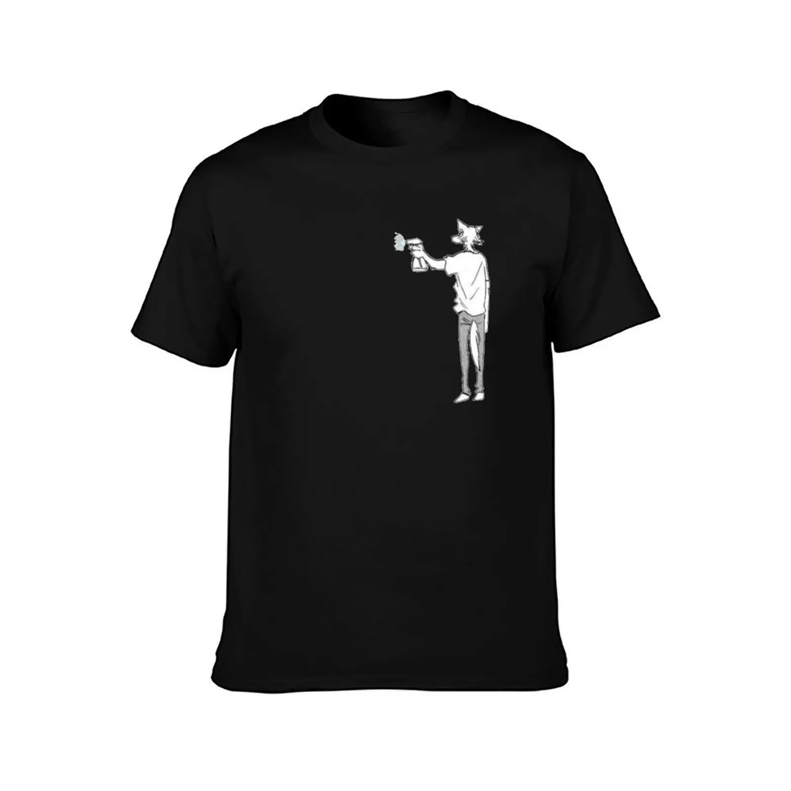 Beastars Legosi spray T-Shirt, Summer Casual Cotton Tee, Oversized Streetwear Tops, Vintage Graphic Print, Unisex Men Women
