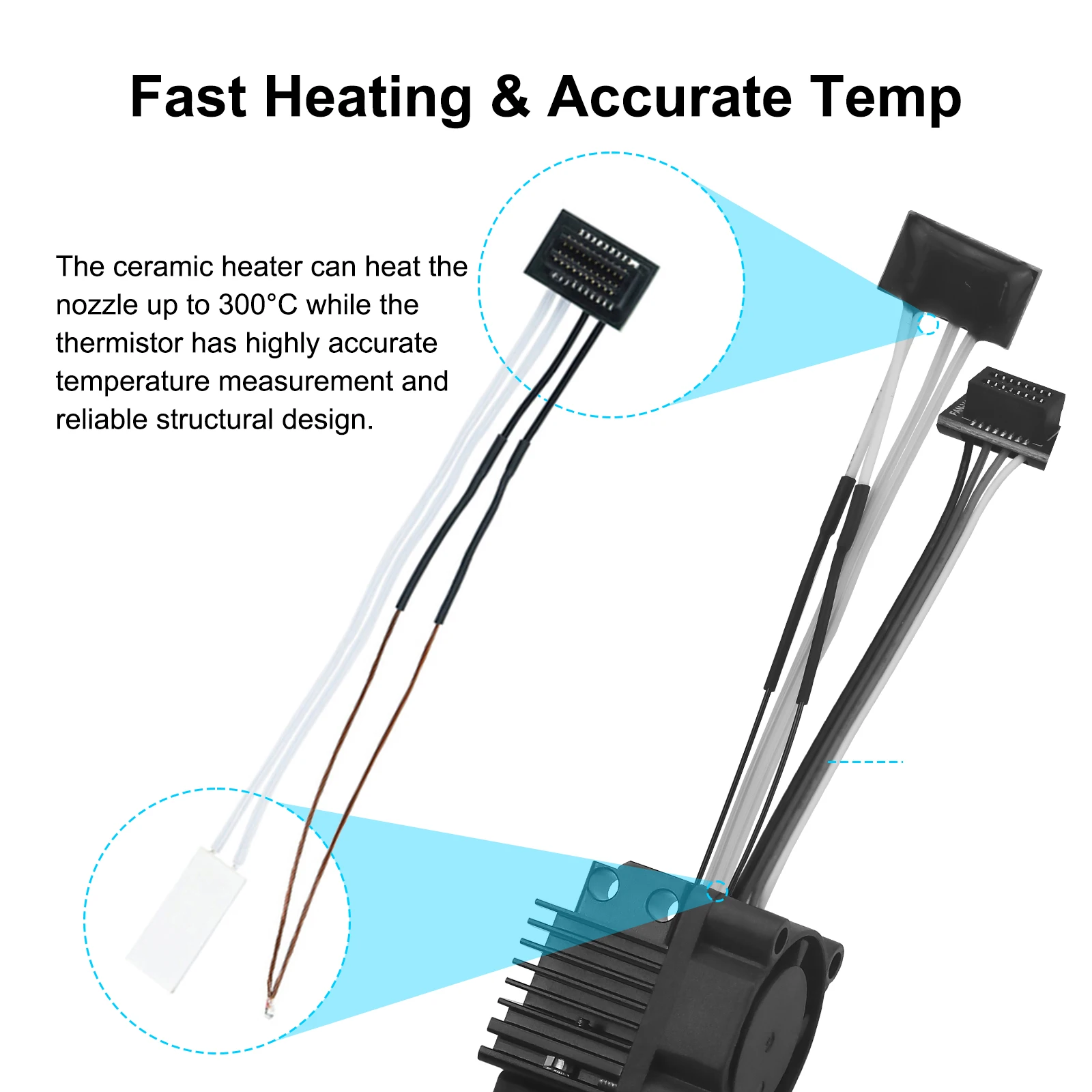 TZ2.0 Hot-End für Bambu Lab P1 X1 Serie Hotend-Kit Extrusionskopf mit Lüfter 24V60W Keramikheizung für Bambulab 3D-Druckerteile – Detail 10