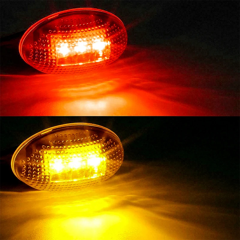 4Pcs LED Fender Side Marker Lights Amber/Red For 1999-2010 Ford F350 F450 F550 Dually Bed 12V Turn Signal Light