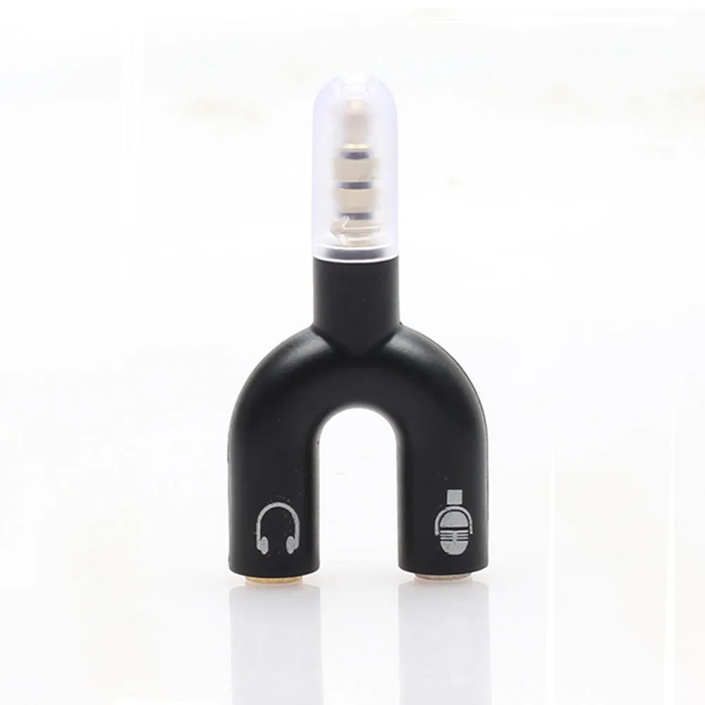 3,5 mm Kopfhörer-Mikrofon-Splitter-Adapter, U-förmig, Stereo, 3,5 mm, 1 bis 2, Audio-Splitter-Adapter für PS4, PC, Laptop, Ohr-Headset-Kabel – Detail 4