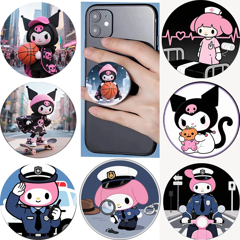 

Anti Fall Phone Holder K-Kuromi For iPhone 16 Griptok Mobile Phone Holder Stand Finger Ring Soporte Movil Pro iPhone 15 Pro Max