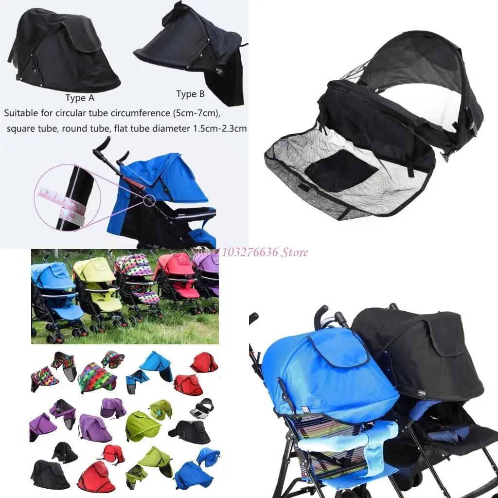 

R6FD Sun Shade Cover for Baby Strollers Prams Rain Shade Sun Protect Cover Pushchair Cloth Canopys Baby Travel Gear