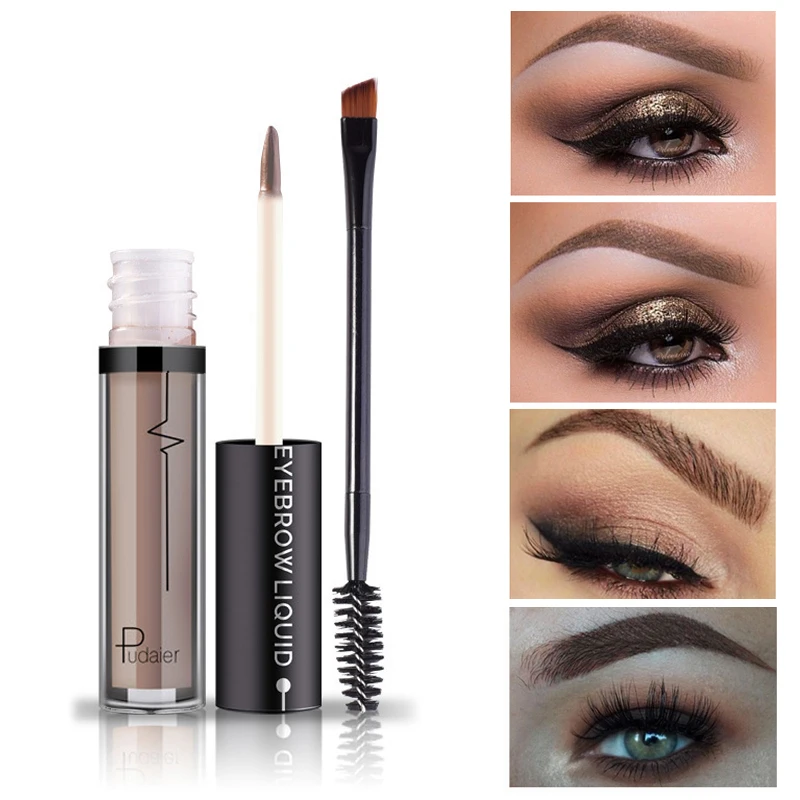 Eyebrow Cream Liquid Eyebrow Enhancer Makeup Waterproof Long Lasting Brown Eye Brow Gel With Brush Set 4 Colors Maquiagem