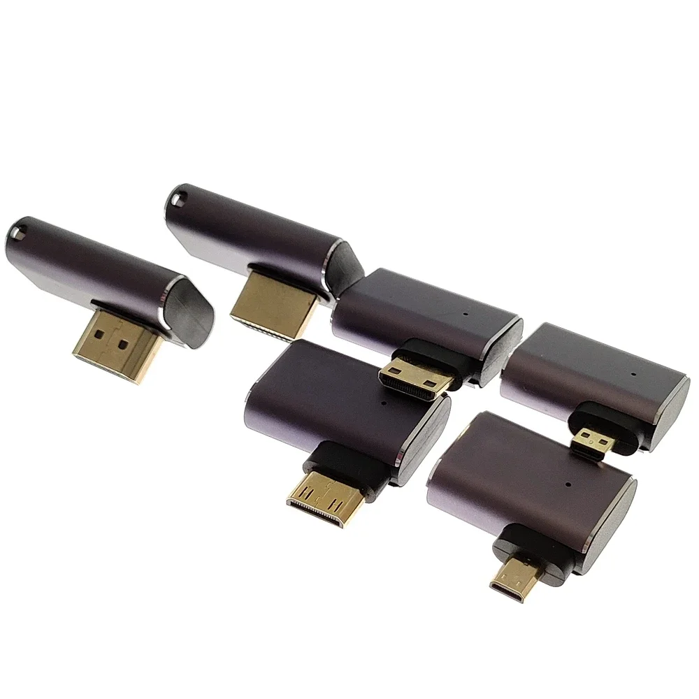 

Адаптер HDMI, колено, 8K60 Гц, портативная камера с дисплеем, мини-HDMI, адаптер высокой четкости от маленького до большого размера «папа-мама»
