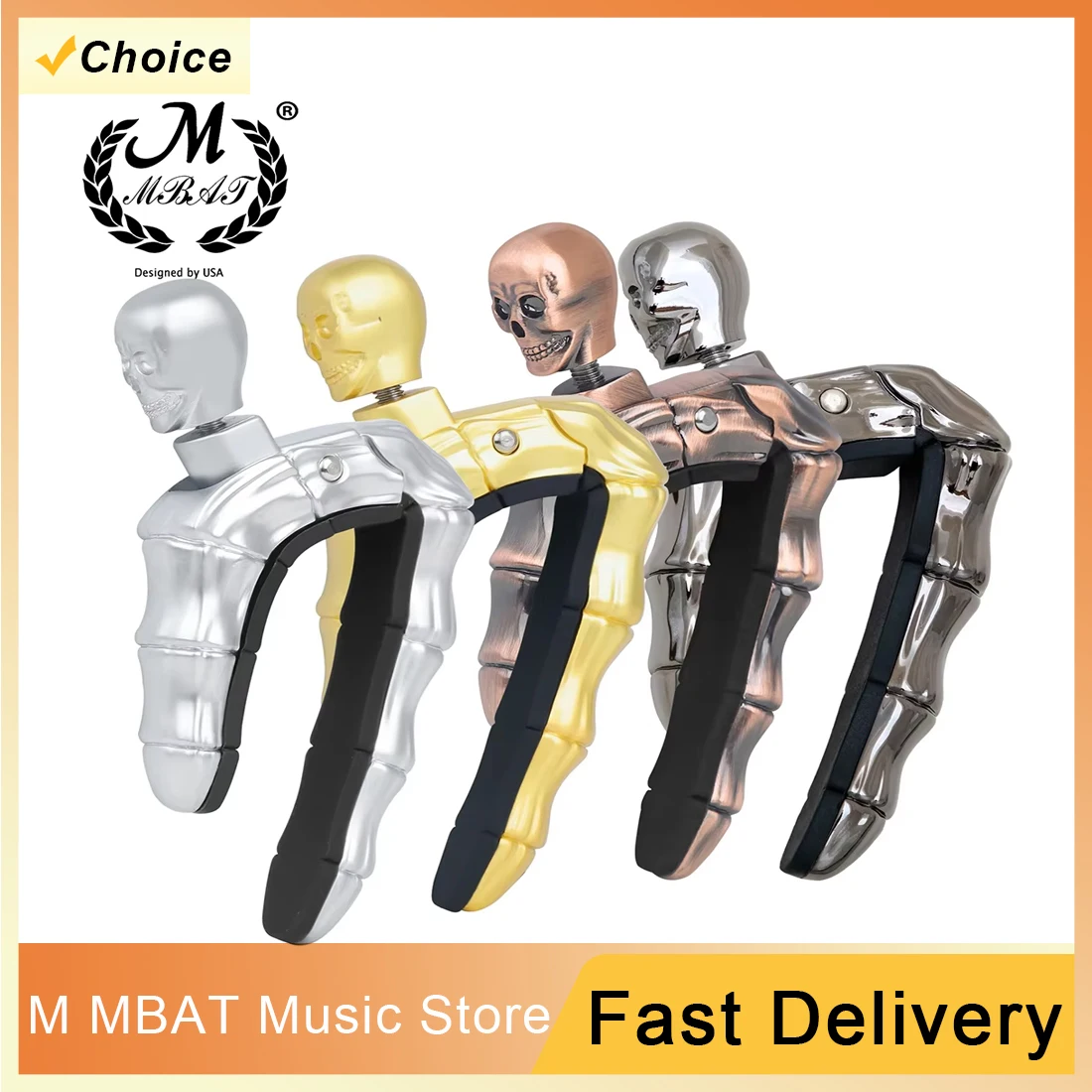 M MBAT جيتار كابو أدوات ضبط عالمية للجيتار القيثارة الجمجمة سبائك الزنك كابو الصوتية الكلاسيكية أجزاء الغيتار الملحقات