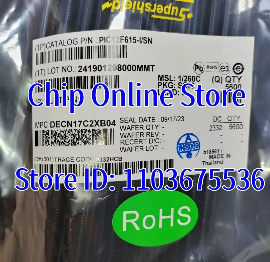 2~100pcs  PIC12F615-I/SN  PIC12F615T-I/SN  PIC12F615  SOIC8  New Original  8 Bit Microcontroller MCU