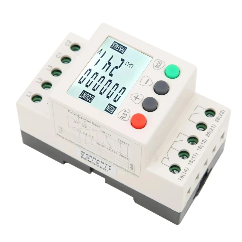 Under Over Protector Chronograph Counter 3 Phase Voltage Monitor Sequence Protection Relay LCD Digital Display