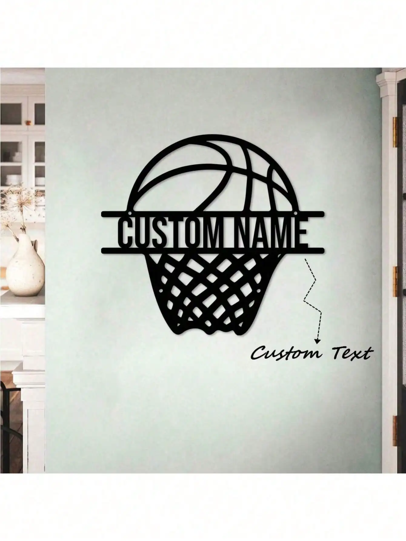 

Custom Metal Basketball Plaque, Personalized Name Art, Neo Deco Wall Decor, Unique Home Gift for Sports Lover