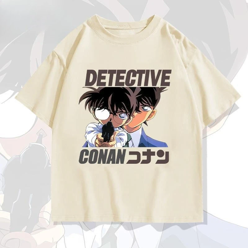 انمي ياباني المحقق كونان قصيرة الأكمام تي شيرت رياضي غير رسمي الرجال الصيف فضفاض في سن المراهقة طالب الصيف المد أعلى الصيف