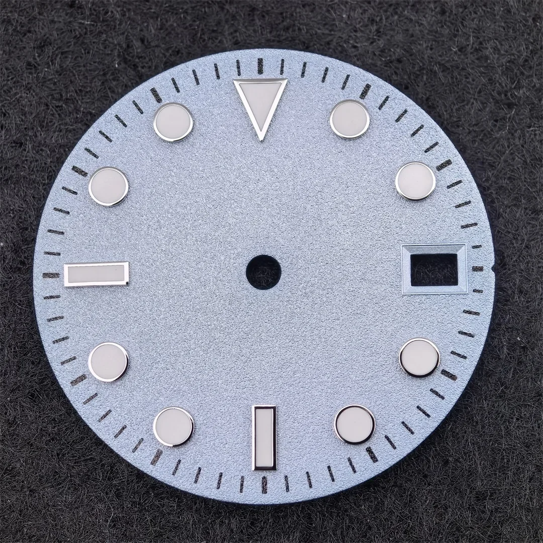 NH35 Watch Dial 28.5MM Logo Free Frosted Dial Date Men's & Women's Watch Modified Parts Fit for NH35/ NH36/ 4R/ 7S Movement