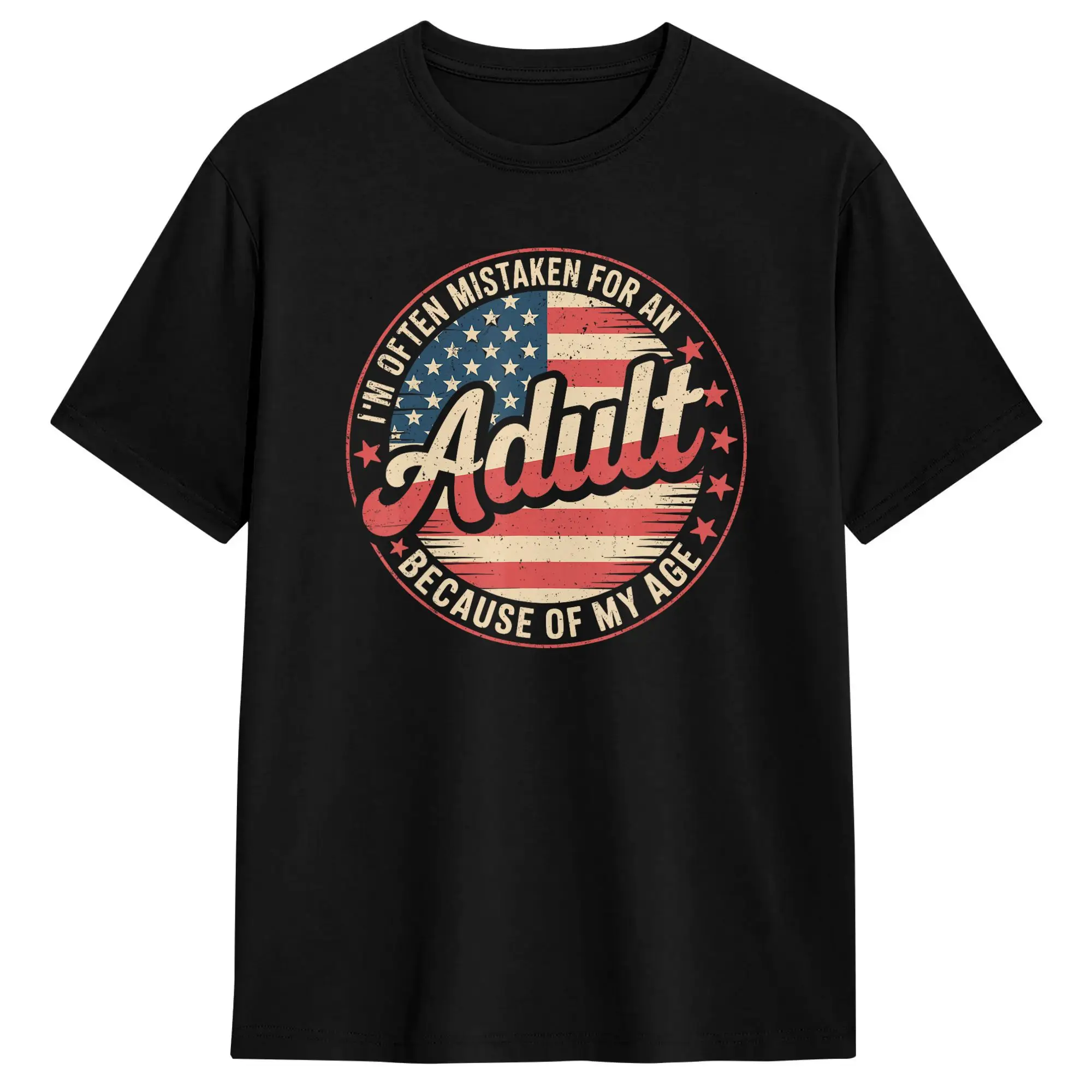 I‘m Often Mistaken For An Adult Because Of My Age T-Shirt Summer  Harajuku T Shirts Men Pure Cotton O Neck Oversize Tees