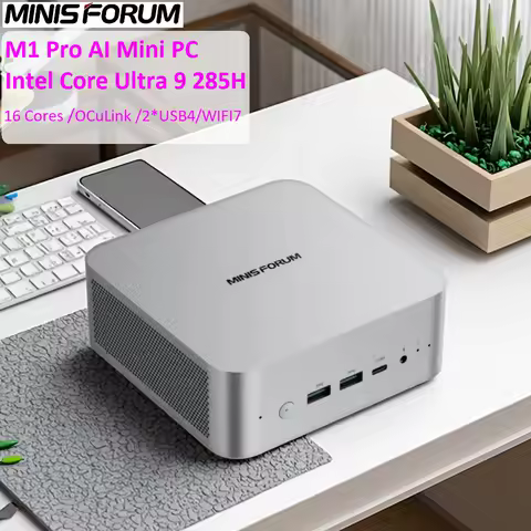 Intel Core Ultra 9 285H AI Mini Computer MINISFORUM Gamer Mini PC OCuLink 16 Cores 2*USB4 Dual Speaker NUC office Desktop WiFi7